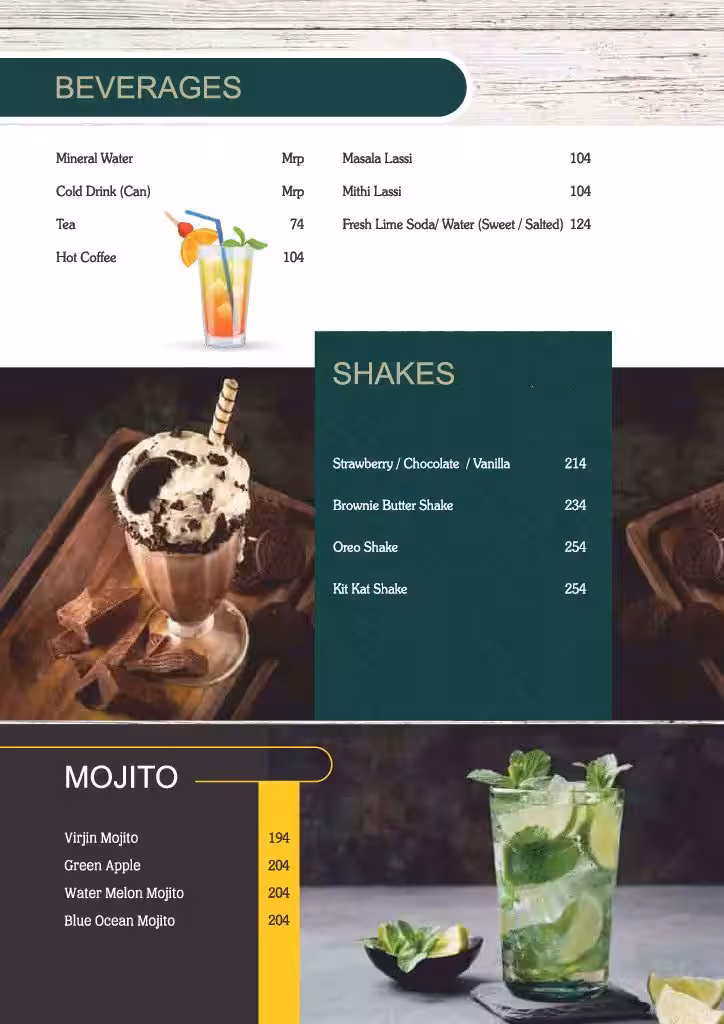 Beverages menu card 13
